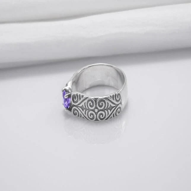 925 Silver Ring With Unique Ornament, Handcrafted Ring - Image 4