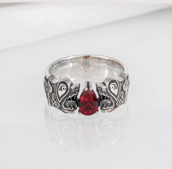 Fenrir Wolf Viking Ring | Handcrafted Sterling Silver - Image 6