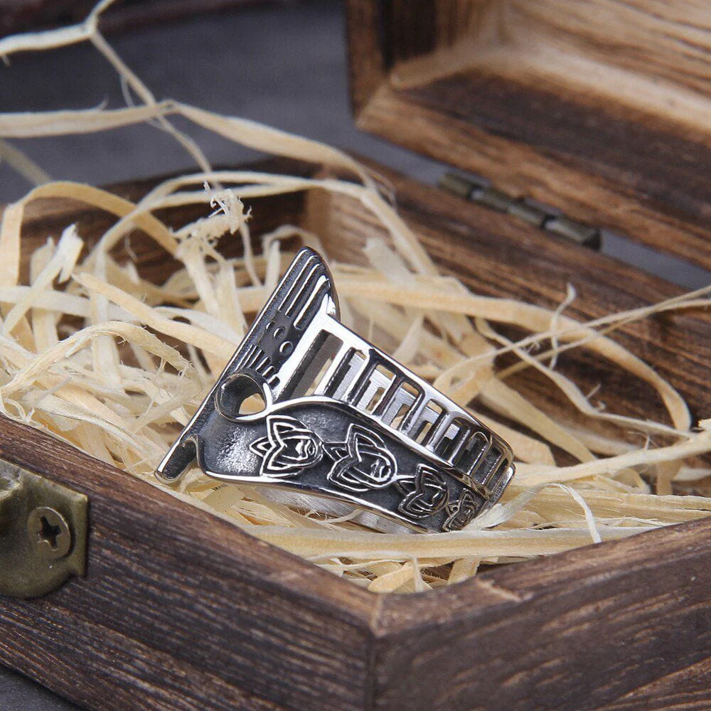 Viking Warrior Battle Helm Steel Ring - Image 2