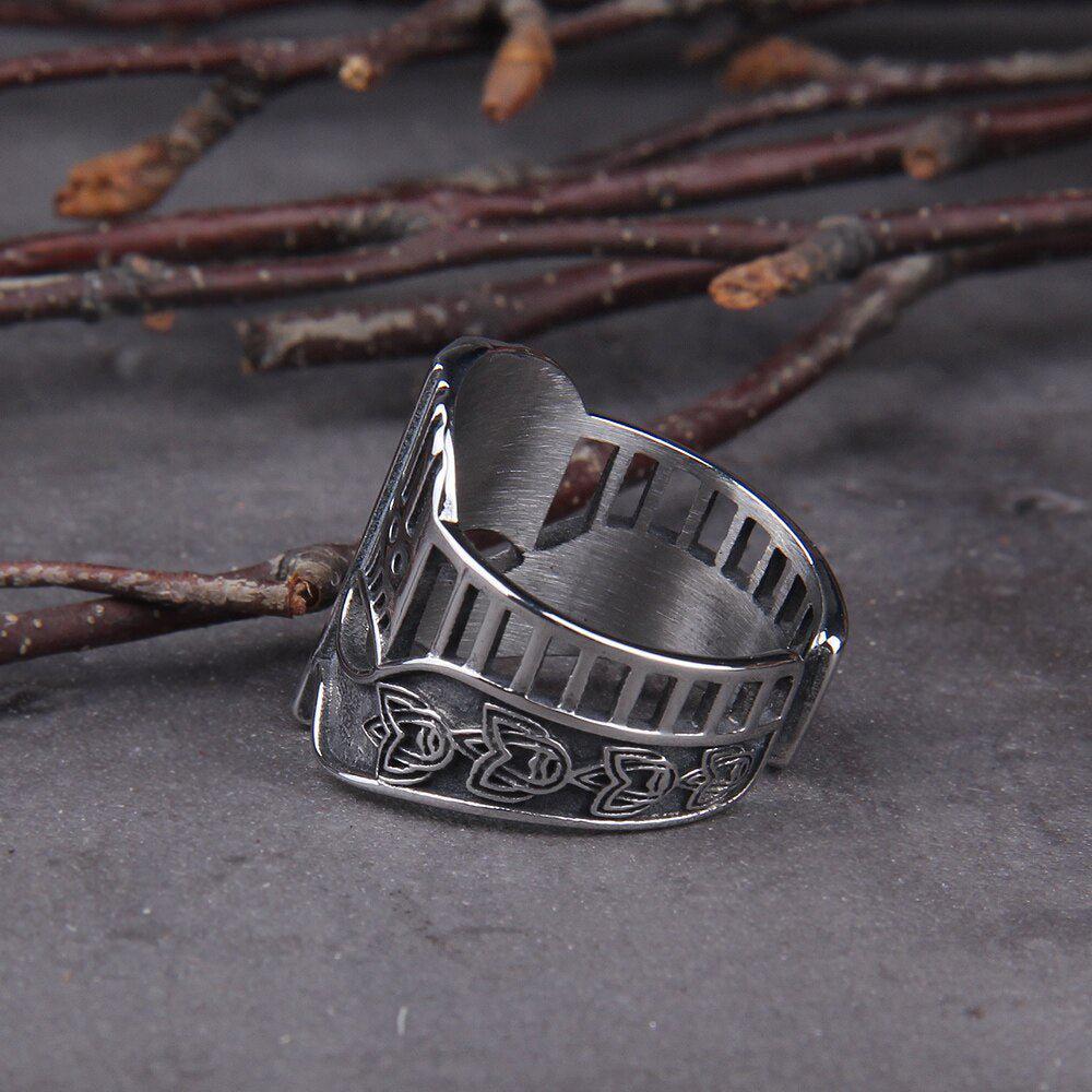 Viking Warrior Battle Helm Steel Ring - Image 4