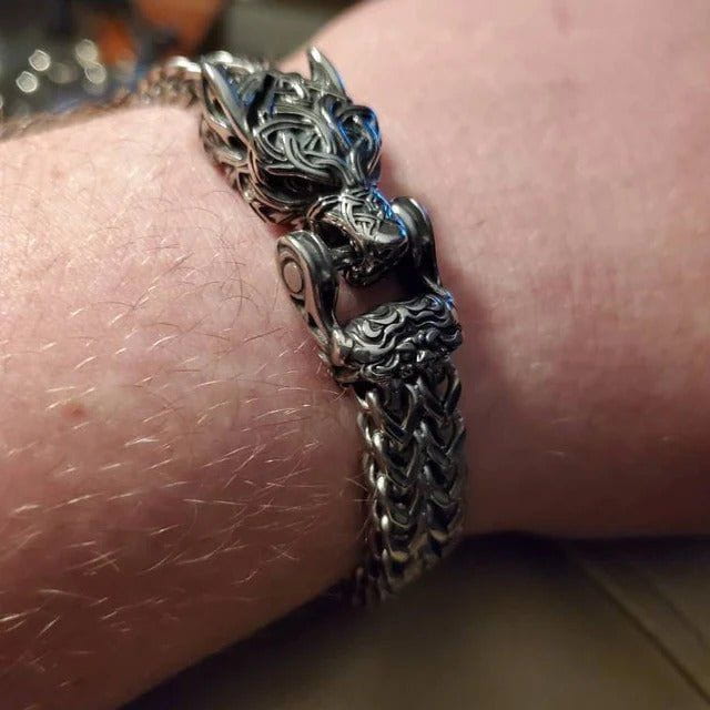 Bear Jewelry Berserker Bear Bracelet - Steel Norse Viking Jewelry - Image 10