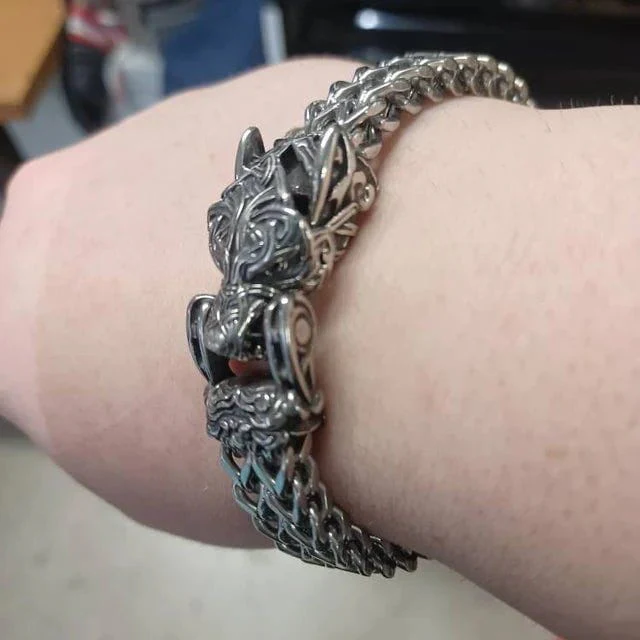 Bear Jewelry Berserker Bear Bracelet - Steel Norse Viking Jewelry - Image 11