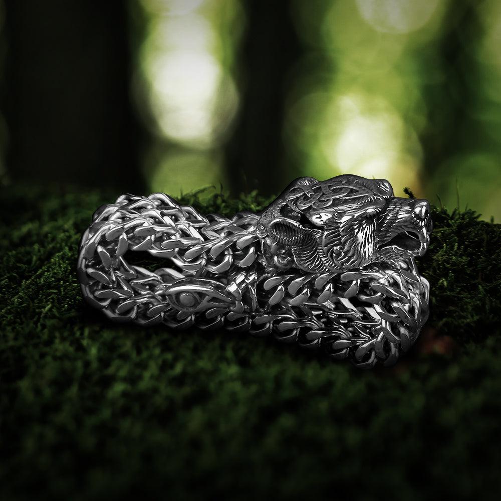 Bear Jewelry Berserker Bear Bracelet - Steel Norse Viking Jewelry - Image 2