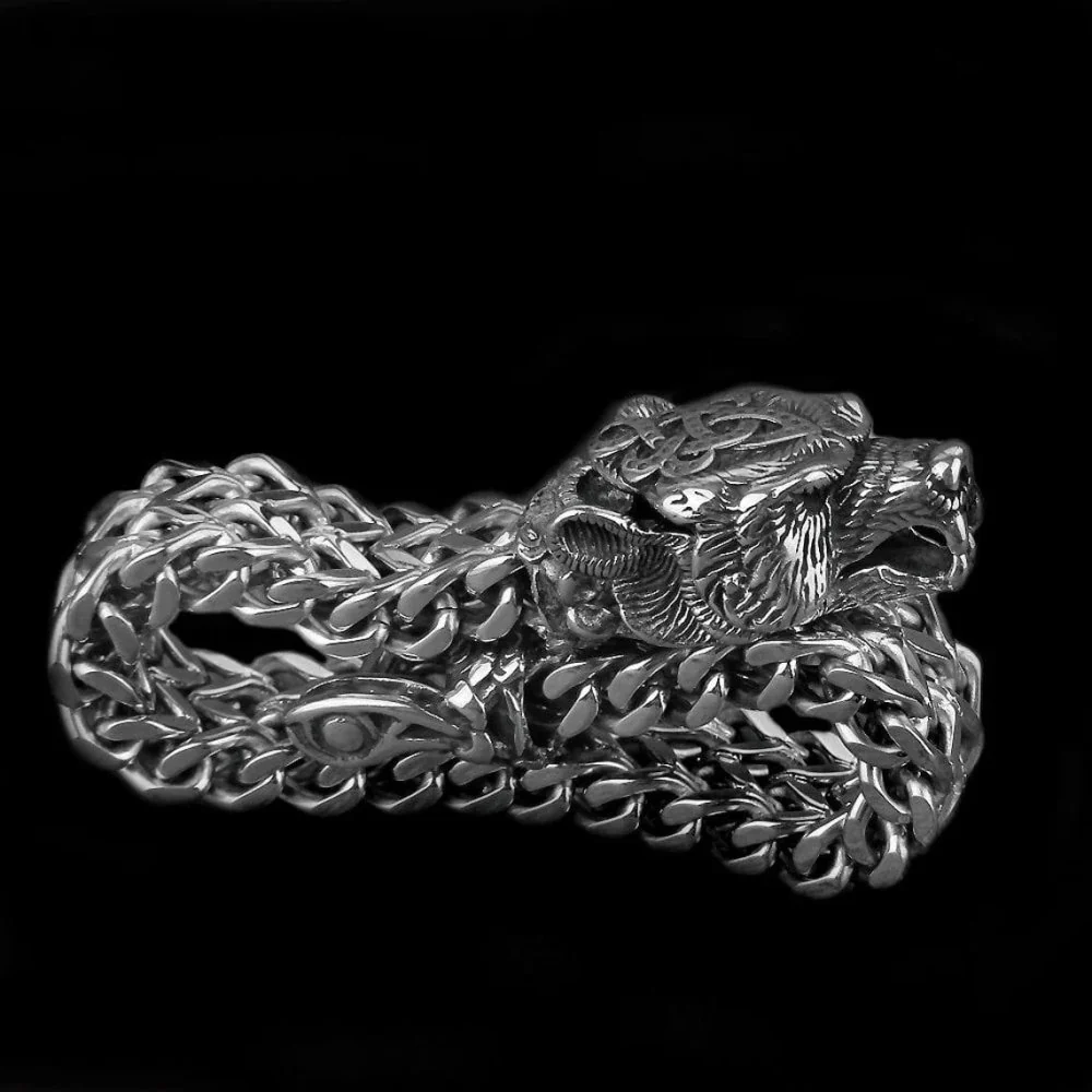 Bear Jewelry Berserker Bear Bracelet - Steel Norse Viking Jewelry - Image 4