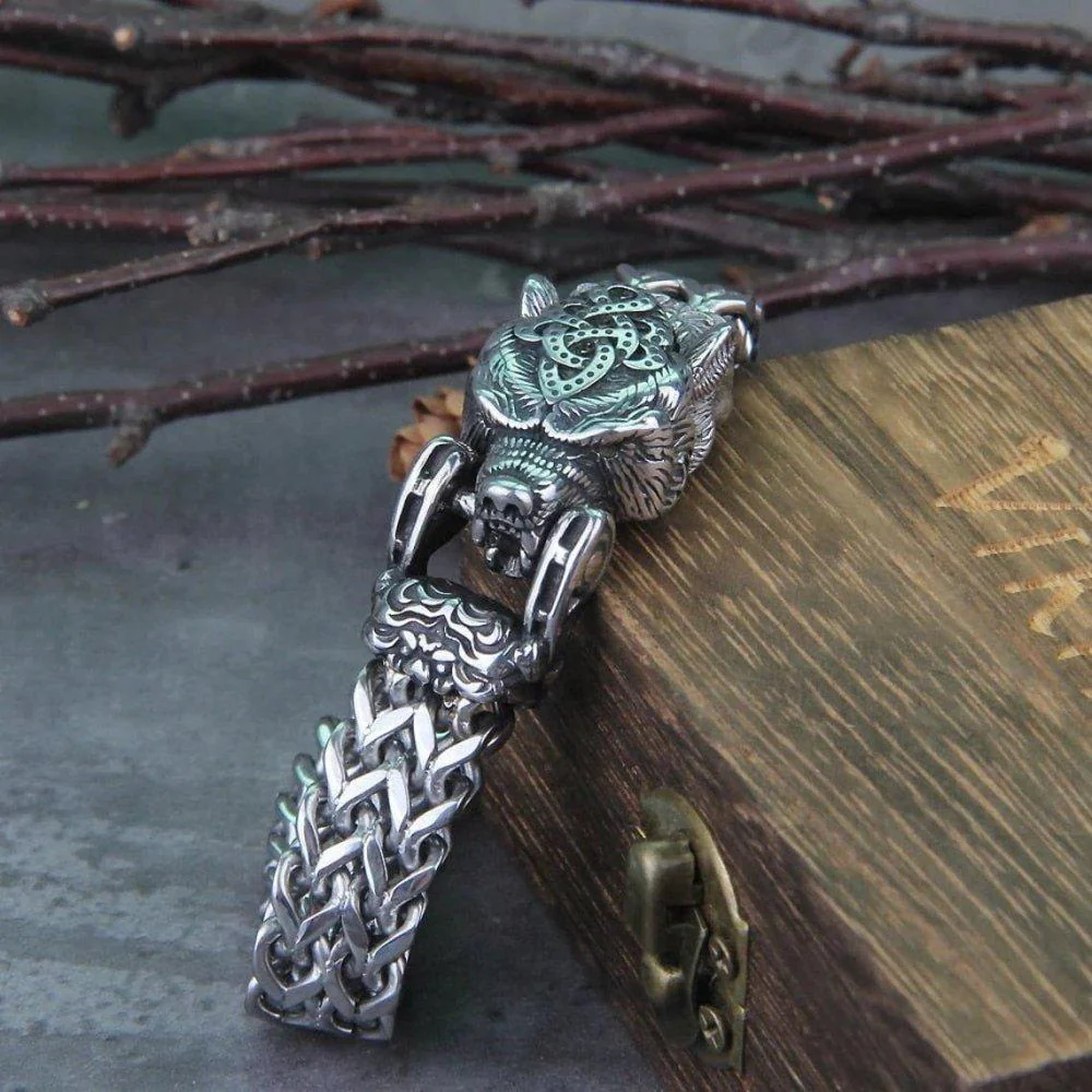 Bear Jewelry Berserker Bear Bracelet - Steel Norse Viking Jewelry - Image 7