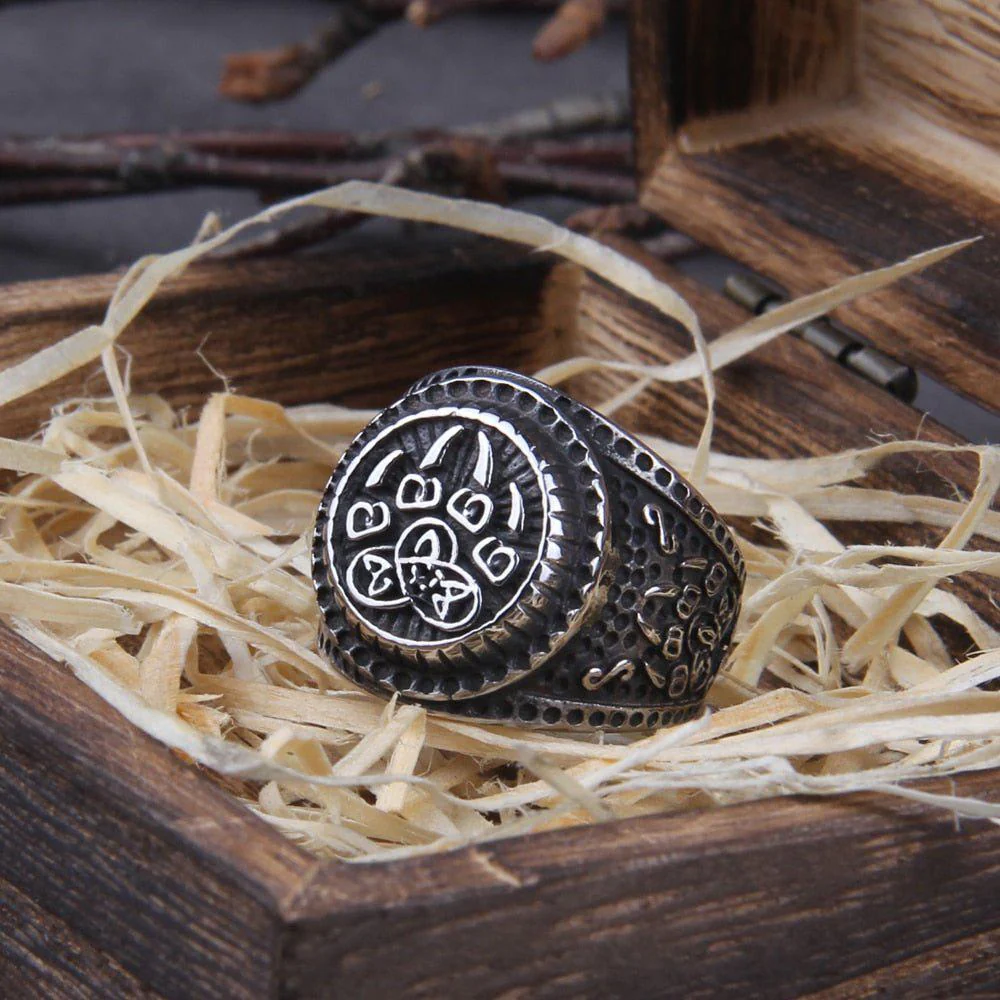 Berserker Bear Talisman Steel Ring - Image 5