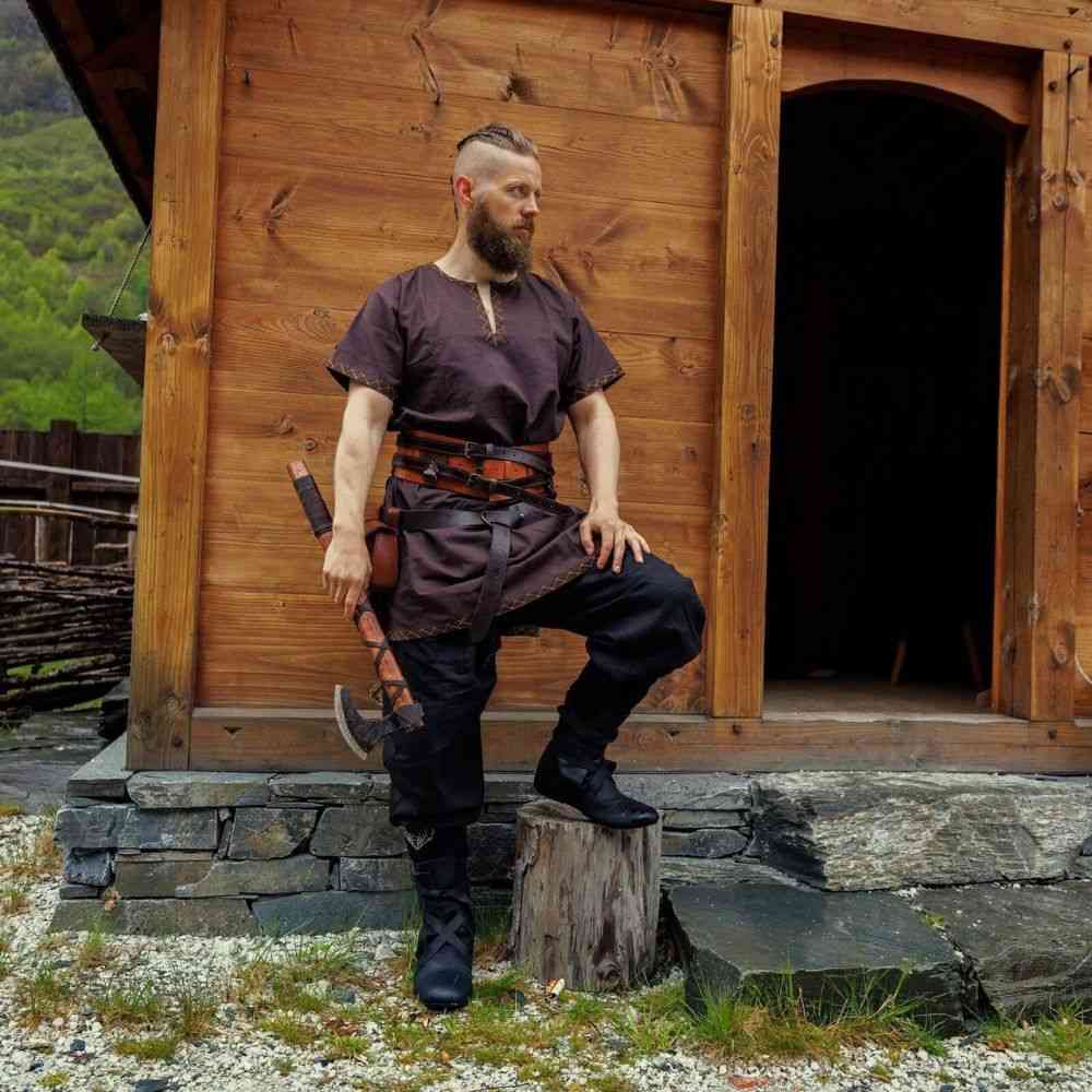 Black Linen Viking Pants - Image 5