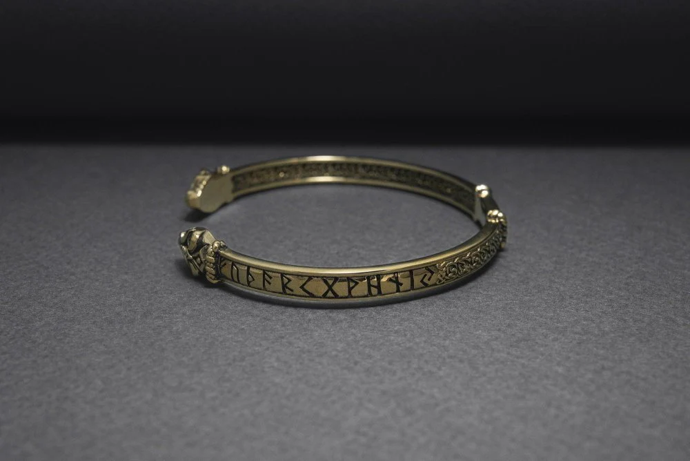 Viking Jormungandr Bracelet | Engraved Elder Futhark Runes - Image 4