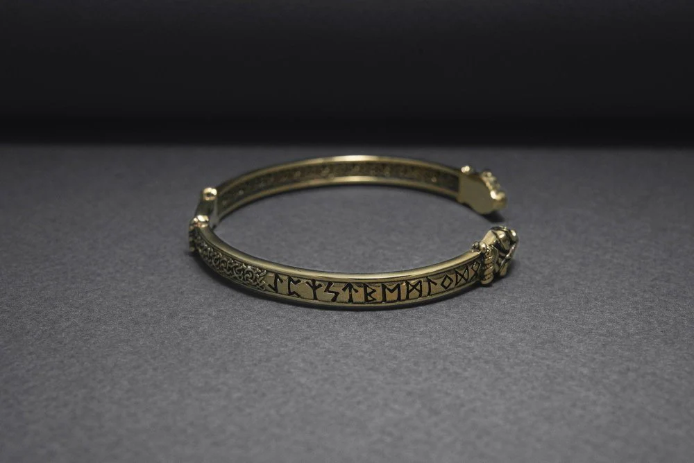 Viking Jormungandr Bracelet | Engraved Elder Futhark Runes - Image 5
