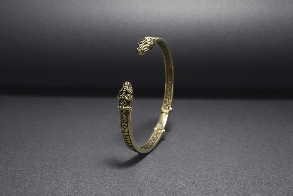 Viking Jormungandr Bracelet | Engraved Elder Futhark Runes - Image 6
