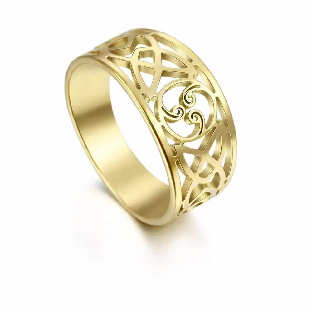 Celtic Knot Filigree Stainless Steel Ring - Image 2