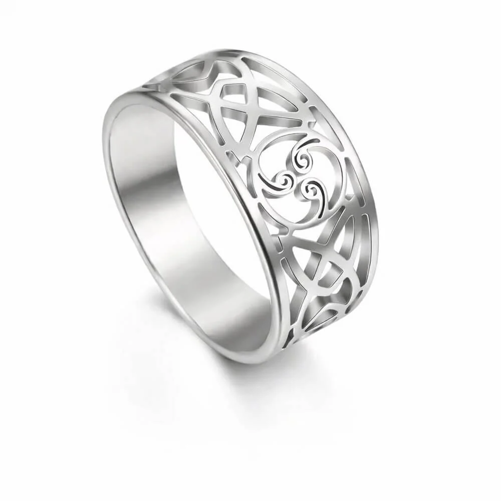 Celtic Knot Filigree Stainless Steel Ring - Image 3