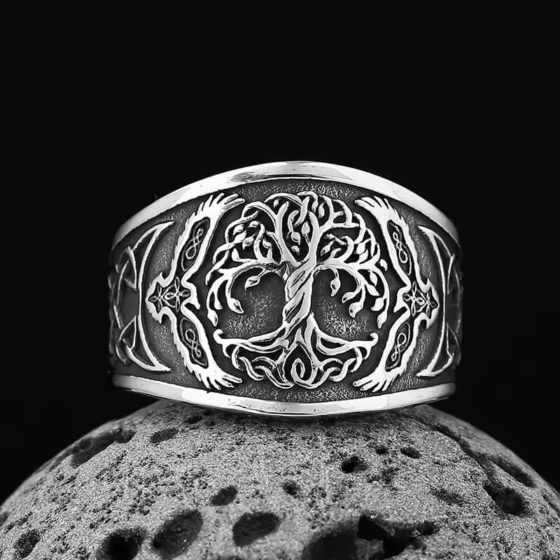 Celtic Tree of Life Raven Ring