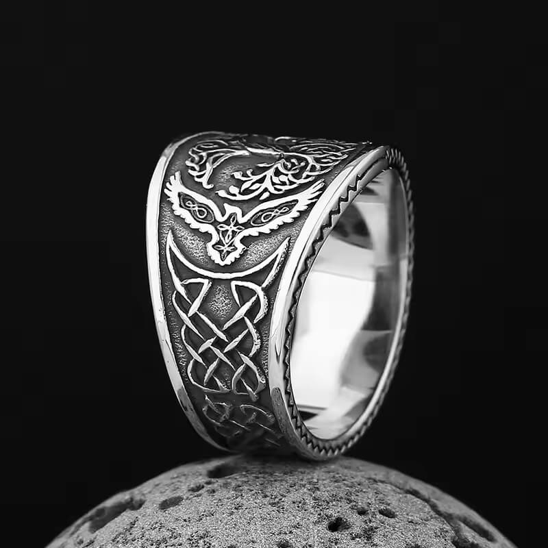 Celtic Tree of Life Raven Ring - Image 3