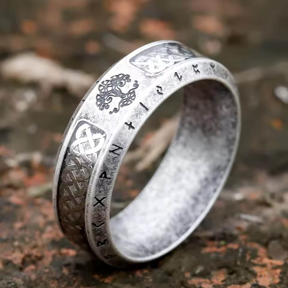 Celtic Tree of Life Rune Stainless Steel Ring