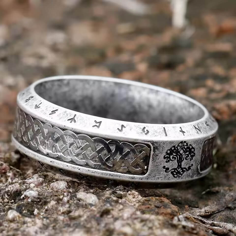 Celtic Tree of Life Rune Stainless Steel Ring - Image 2