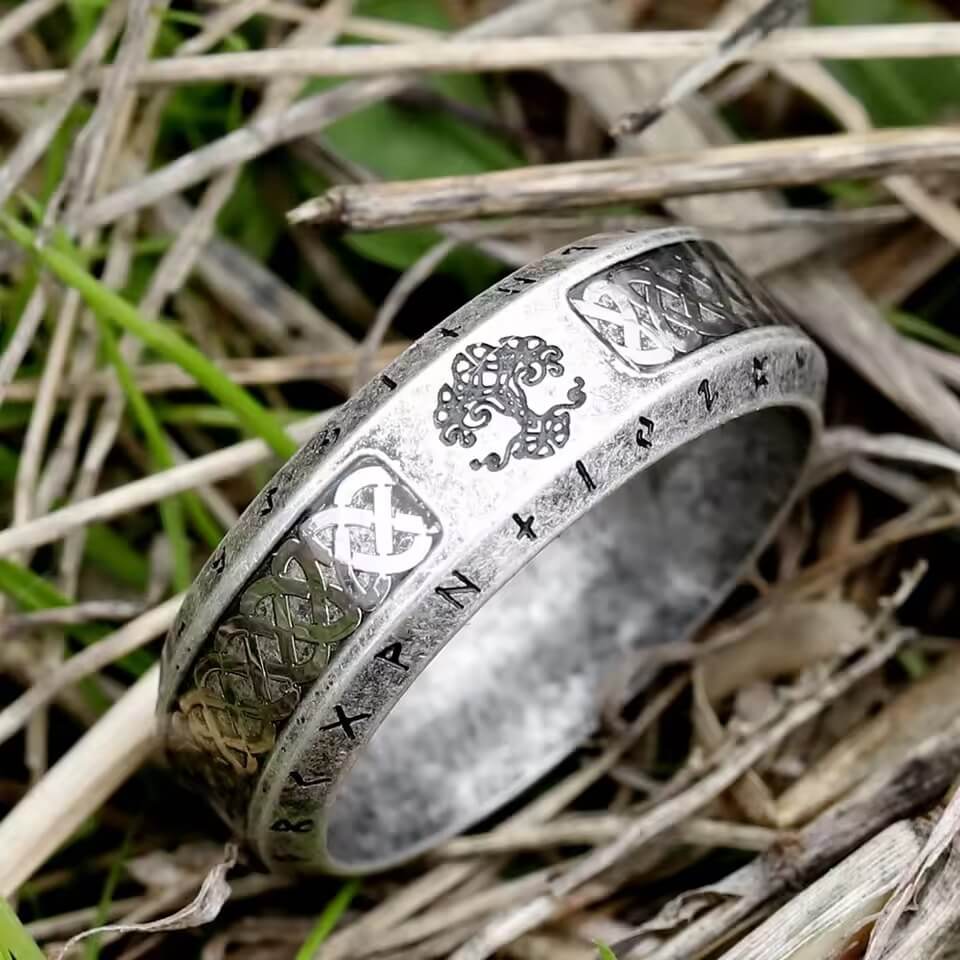 Celtic Tree of Life Rune Stainless Steel Ring - Image 3