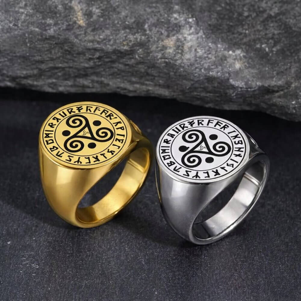 Celtic Triskele Rune Stainless Steel Ring