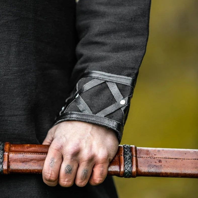 LIMITED EDITION Viking Tunic - Black with Leather Trim & Rivets - Image 6