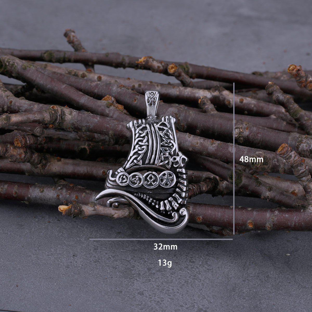 Dragon Boat Stainless Steel Viking Necklace - Image 7