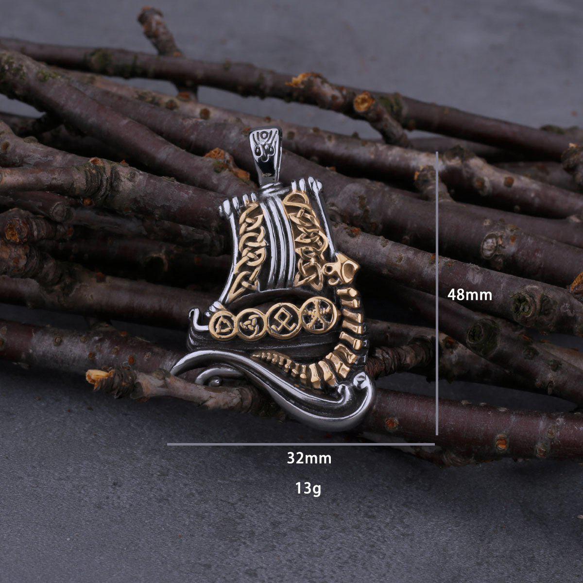 Dragon Boat Stainless Steel Viking Necklace - Image 8