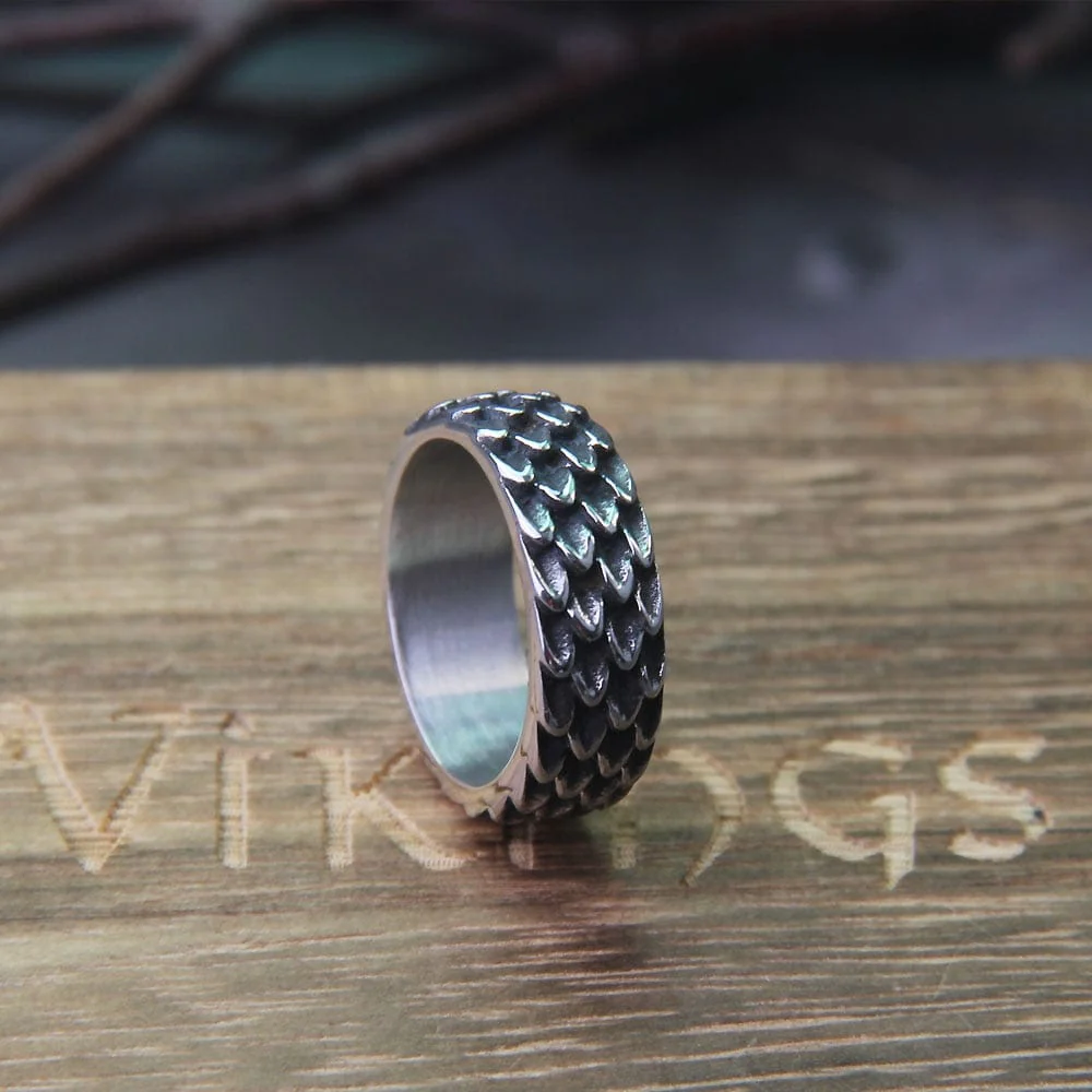 Dragon Scale Modern Steel Ring - Image 4