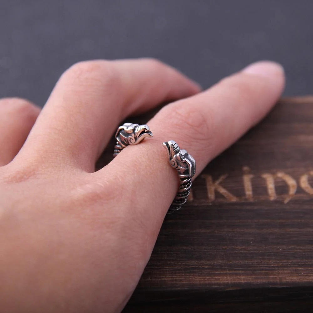 Dragon Twisted Steel Torc Ring - Image 4