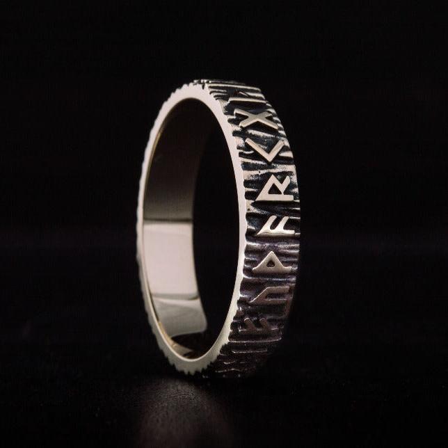 Elder Futhark Runes Ring Bronze Viking Ring - Image 3