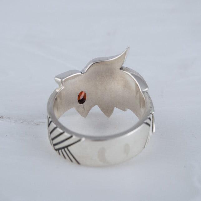 Fenrir Ring with Gem | Sterling Silver | Unique Norse Jewelry - Image 5