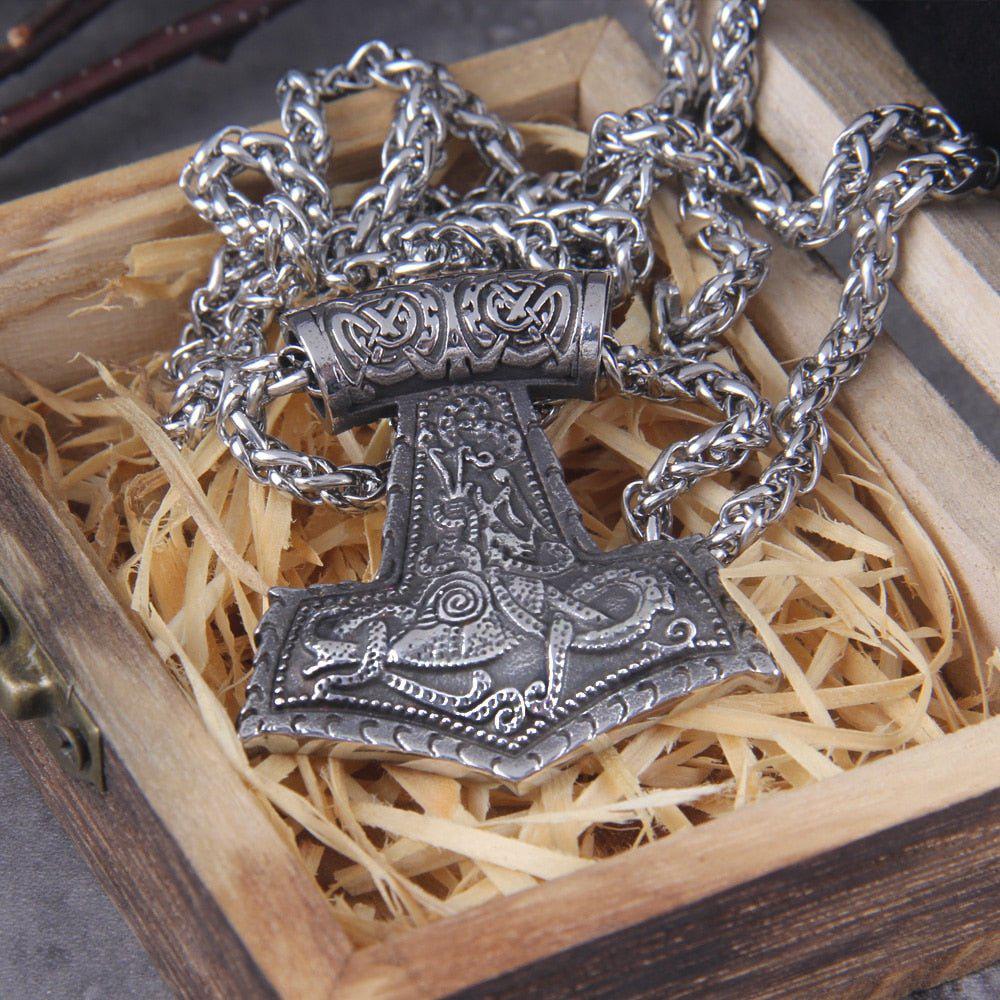 Heavy Thor’s Hammer Knotwork Viking Necklace - Image 6