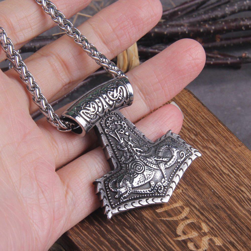 Heavy Thor’s Hammer Knotwork Viking Necklace - Image 7