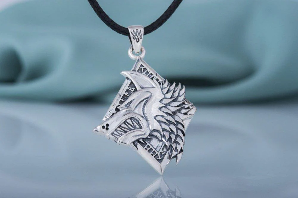 Handmade Viking Wolf Pendant | Sterling Silver, Gold, or Platinum - Image 3