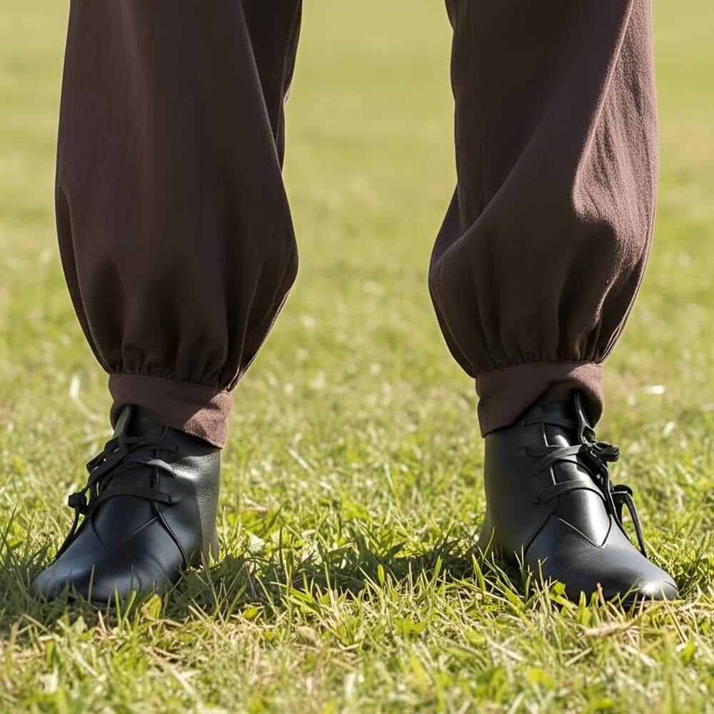 Black Leather Viking Ankle Boots | Four-String Adjustment - Image 3