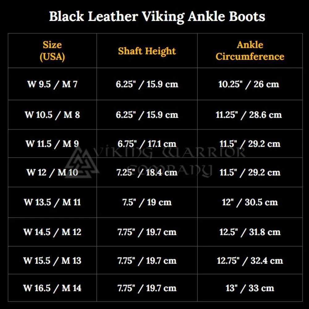 Black Leather Viking Ankle Boots | Four-String Adjustment - Image 4