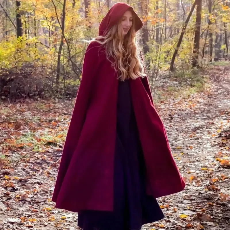 Handcrafted Hooded Viking Cloak | Embroidered with Wolf Head Clasp - Image 11