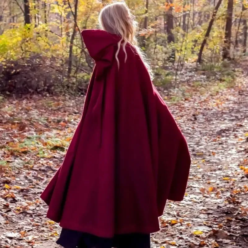 Handcrafted Hooded Viking Cloak | Embroidered with Wolf Head Clasp - Image 12