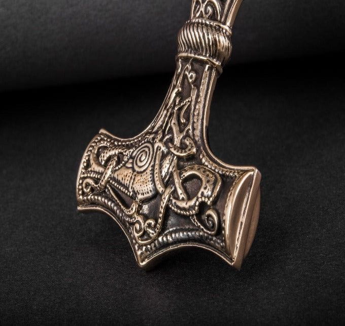 Thor's Hammer Pendant Bronze Mjolnir from Mammen Village - Image 4