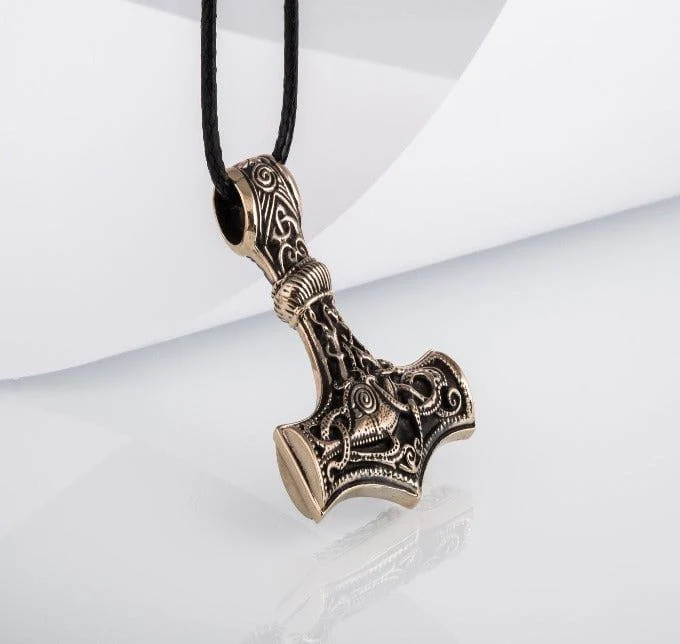 Thor's Hammer Pendant Bronze Mjolnir from Mammen Village - Image 5