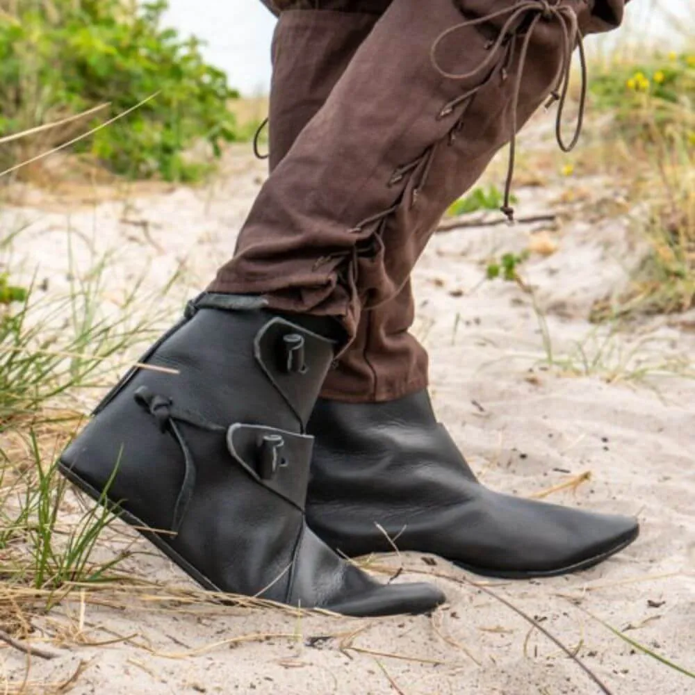 Black Leather Viking Boots | Traditional Viking Craftsmanship - Image 3