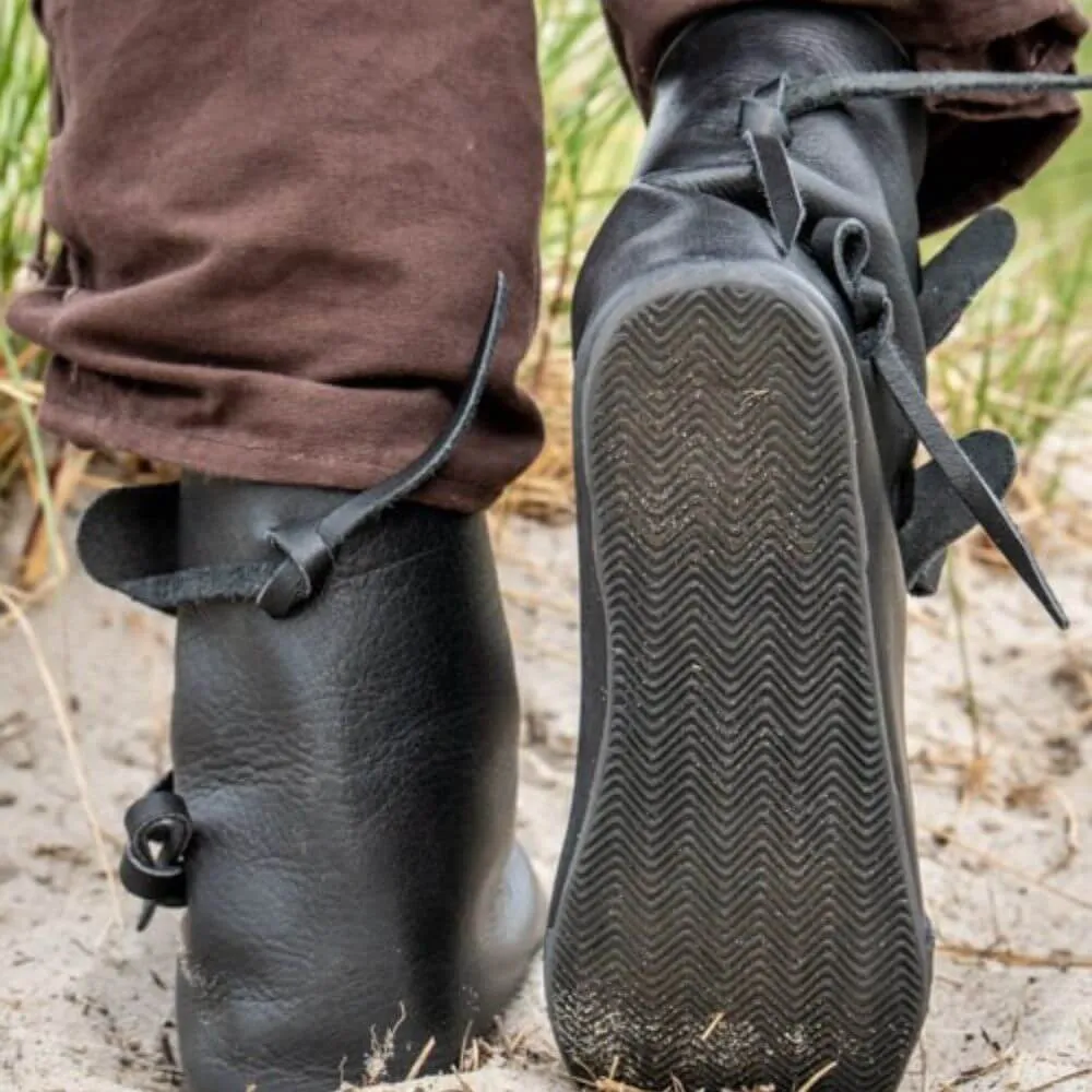 Black Leather Viking Boots | Traditional Viking Craftsmanship - Image 4