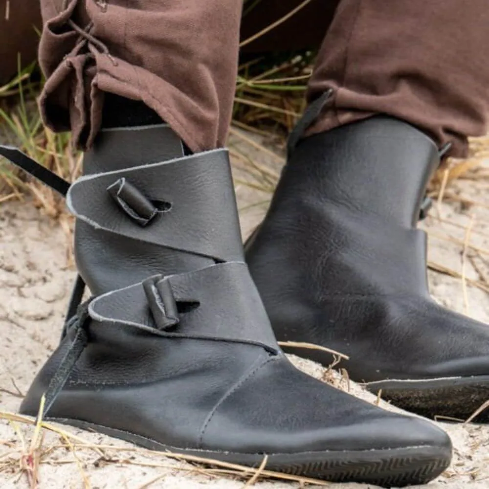 Black Leather Viking Boots | Traditional Viking Craftsmanship - Image 5