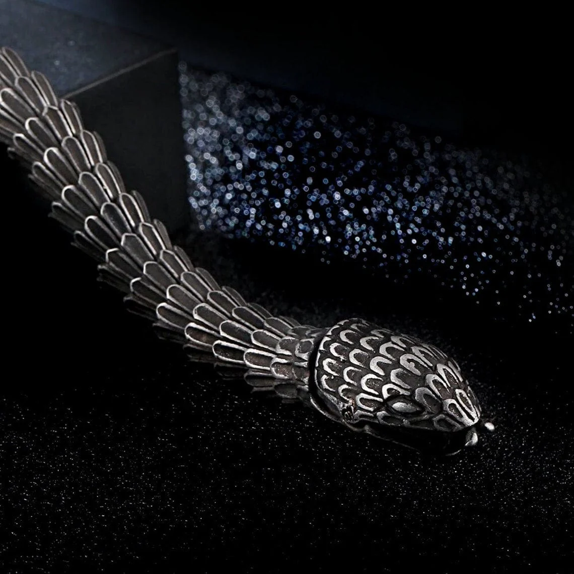 Jormungandr Segmented Viking Steel Necklace - Image 3