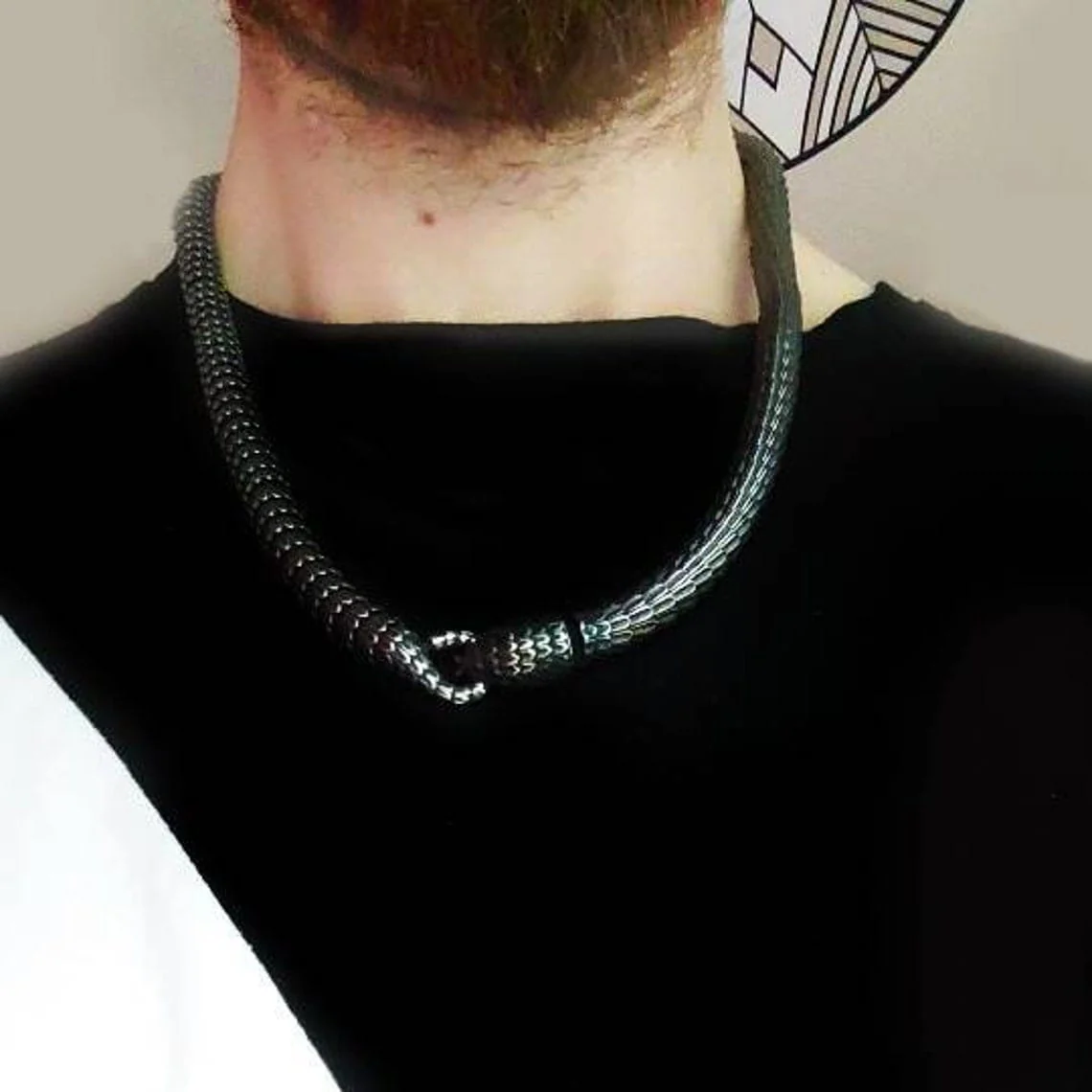 Jormungandr Segmented Viking Steel Necklace - Image 7