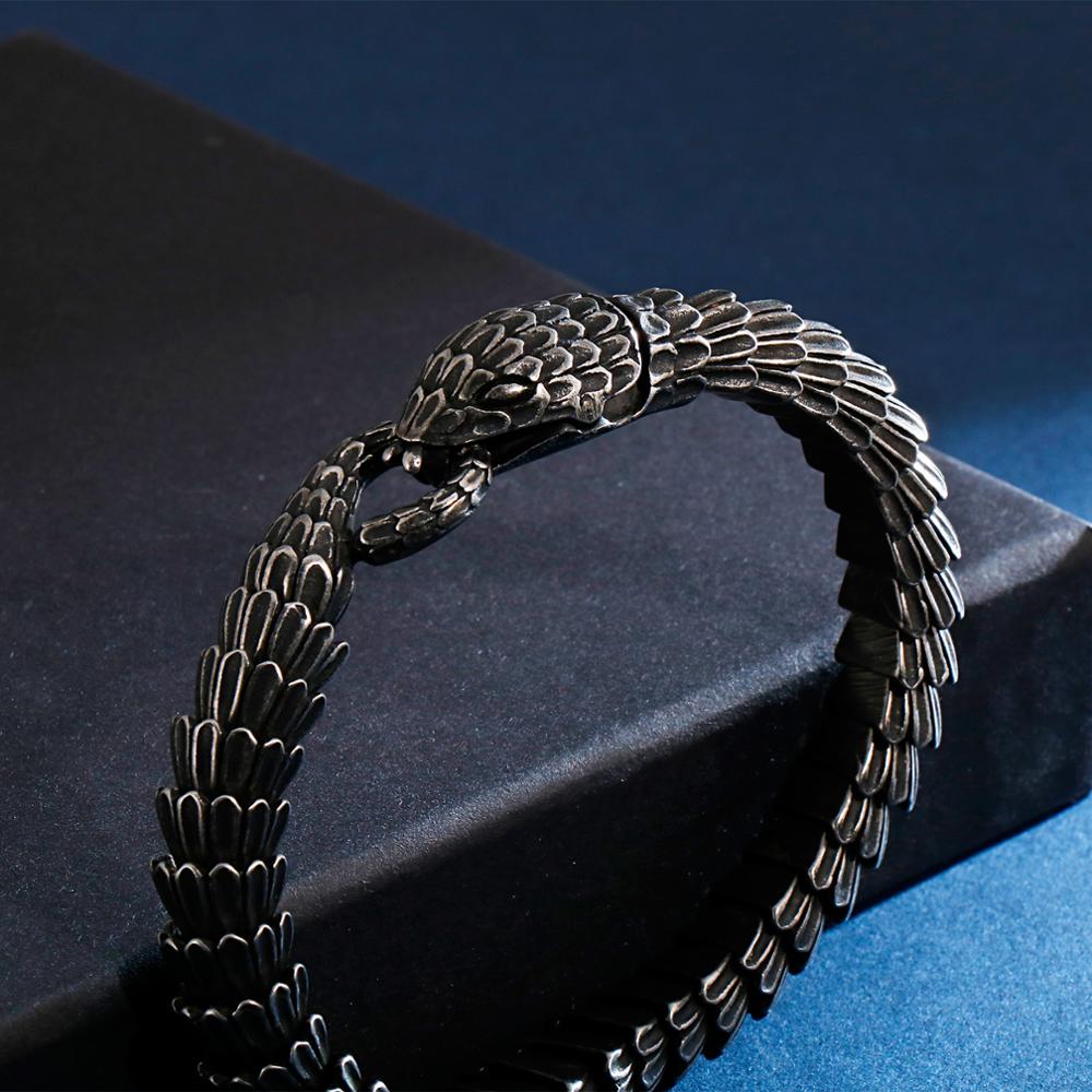 Jormungandr World-Serpent Segmented Steel Nordic Bracelet - Image 5