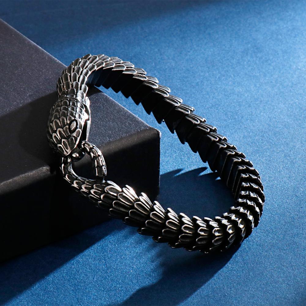 Jormungandr World-Serpent Segmented Steel Nordic Bracelet - Image 6