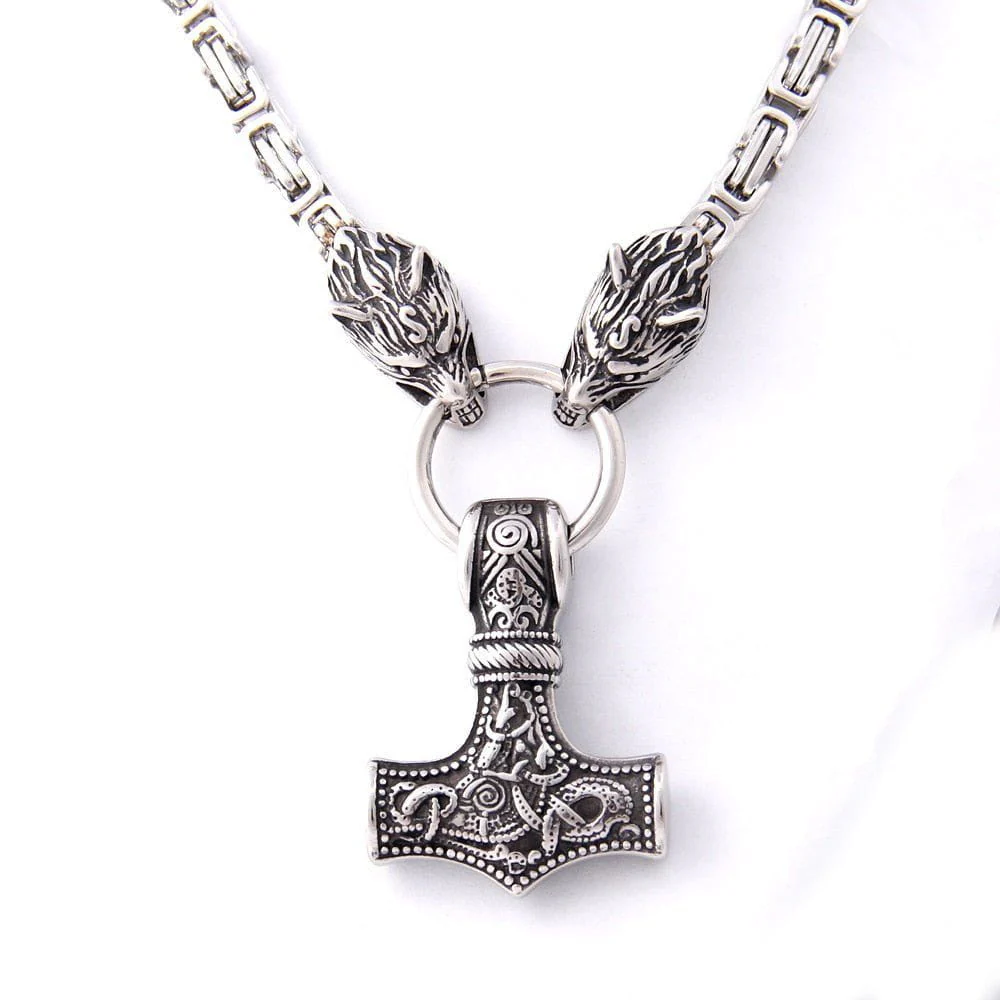 Knotwork Norse Thor's Hammer King's Chain - Image 4