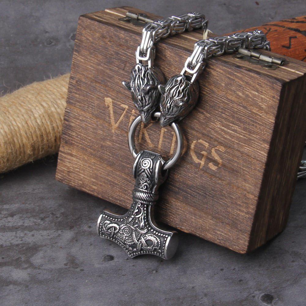 Knotwork Norse Thor's Hammer King's Chain - Image 5