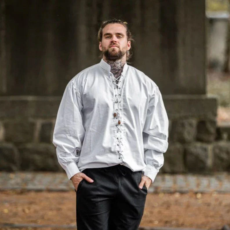 Laced Long Sleeve Viking Shirt | Adjustable Neckline - Image 12