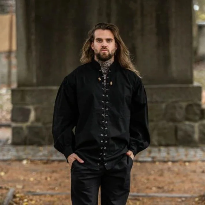 Laced Long Sleeve Viking Shirt | Adjustable Neckline - Image 9
