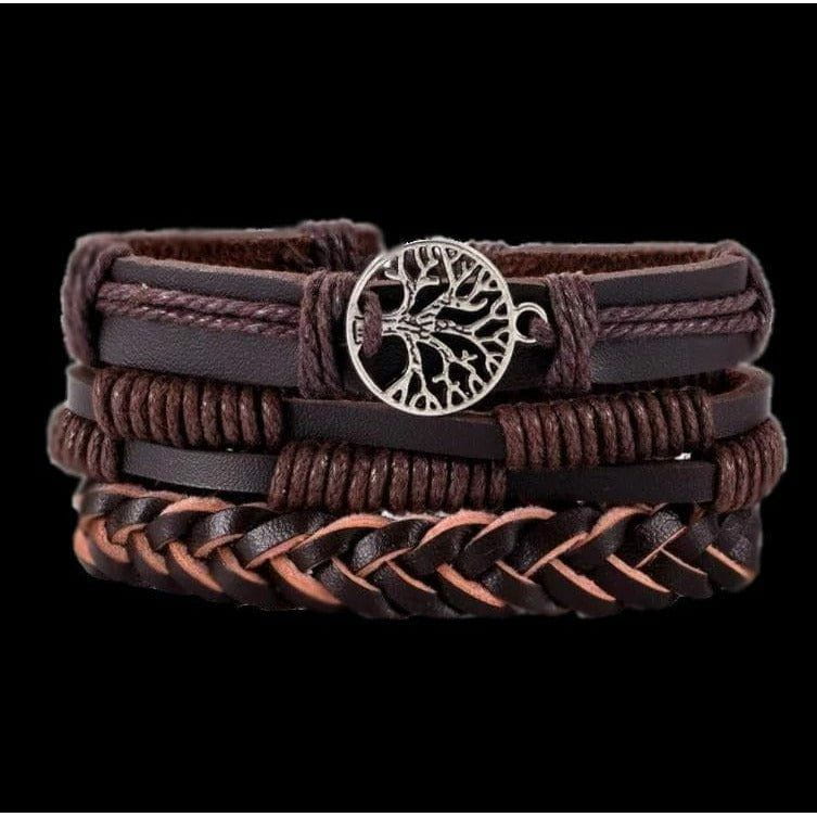 Leather Multi-Layer Yggdrasil Bracelet - Image 2